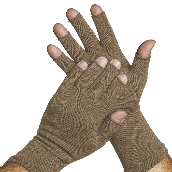 3/4 Finger Gloves - Medium Weight. Keep hands warm with Raynauds. UPF 50+ Sun Protection (Pair)