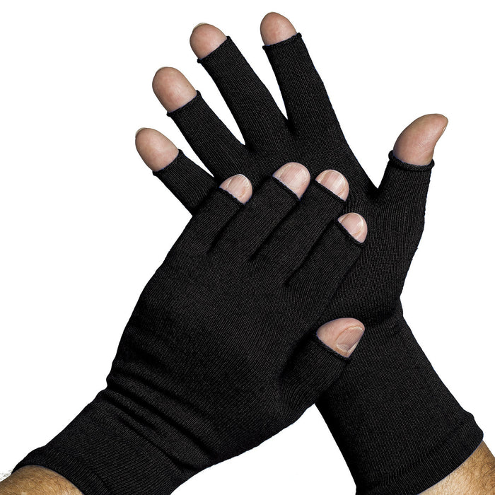 3/4 Finger Gloves - Medium Weight. Keep hands warm with Raynauds. UPF 50+ Sun Protection (Pair)