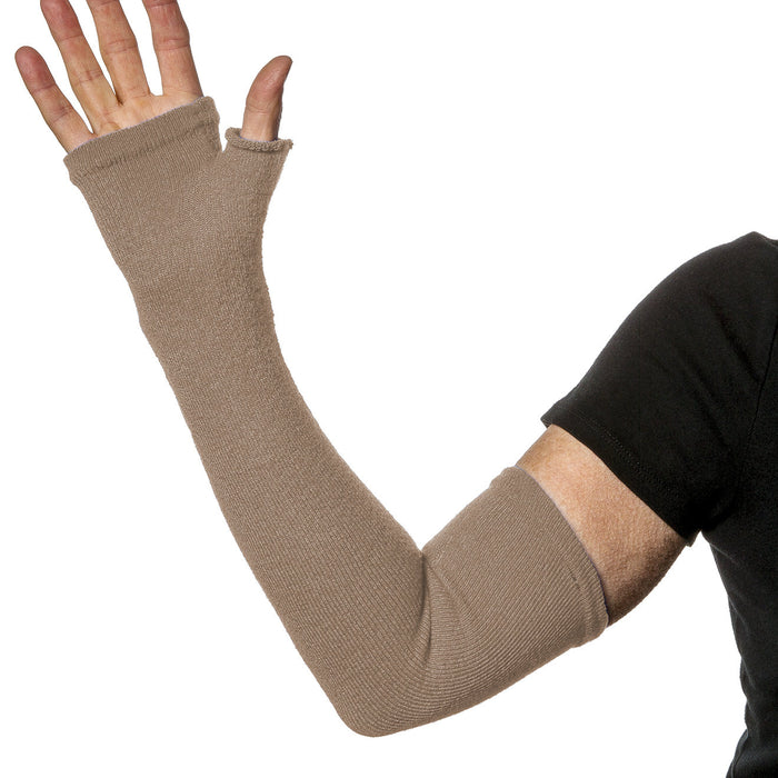 UPF 50+ Sun Protection Weak Frail or Fragile skin protection with Long Fingerless Gloves - Medium Weight. Weak skin protection. (Pair)