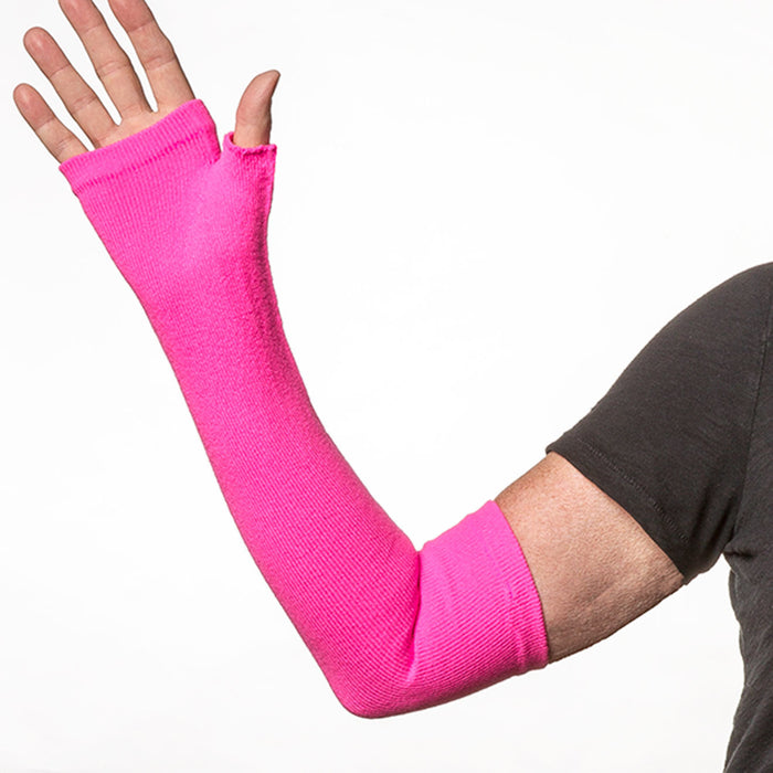 UPF 50+ Sun Protection Weak Frail or Fragile skin protection with Long Fingerless Gloves - Medium Weight. Weak skin protection. (Pair)